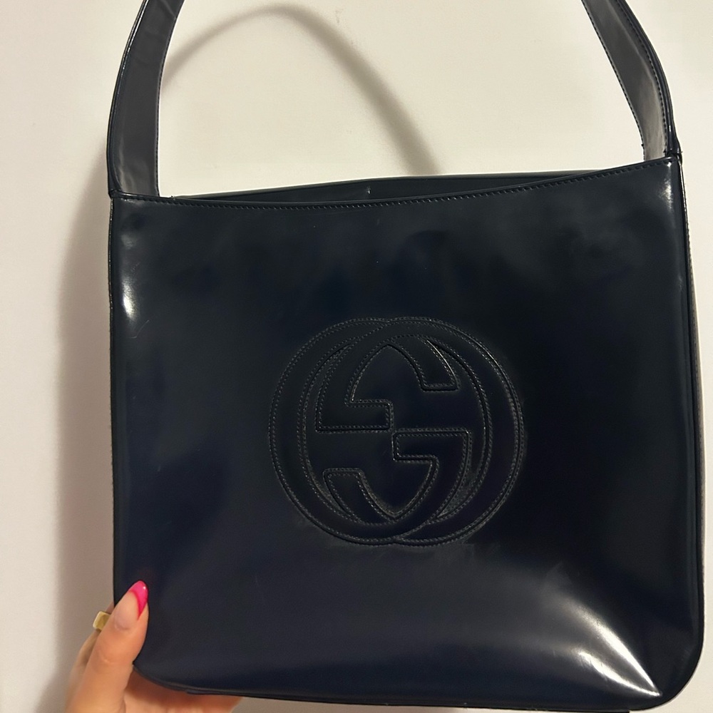 Gucci Black and White Sheath Shoulder Bag